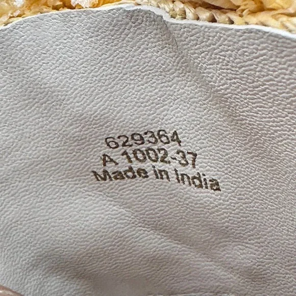 Boden | Women | Elsbeth Tan Leather Raffia Floral Slides Sandals | 37 EU 6 US - Picture 11 of 11